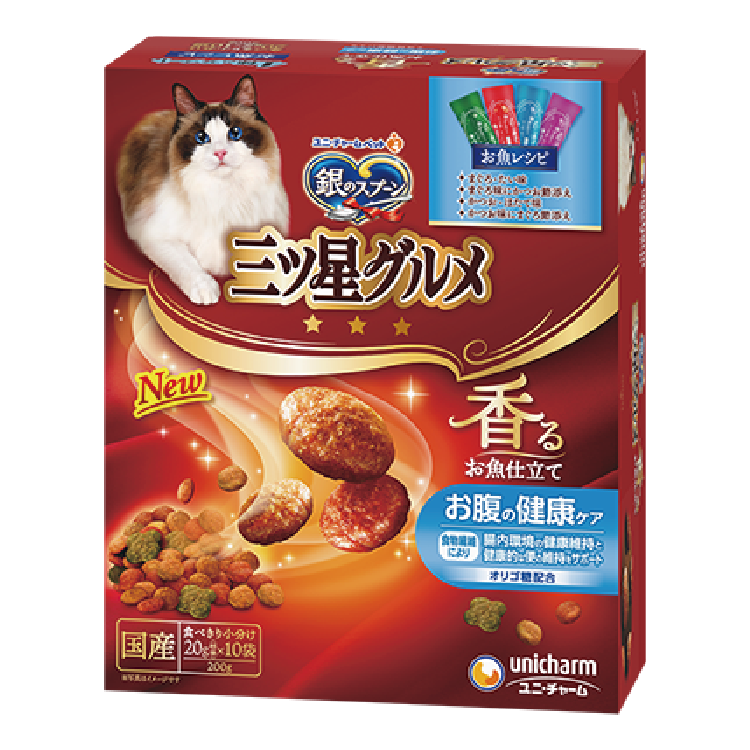 Unicharm | 銀湯匙三星 腸道保健 4種魚味餅乾 20g X10 (UIC-6219)