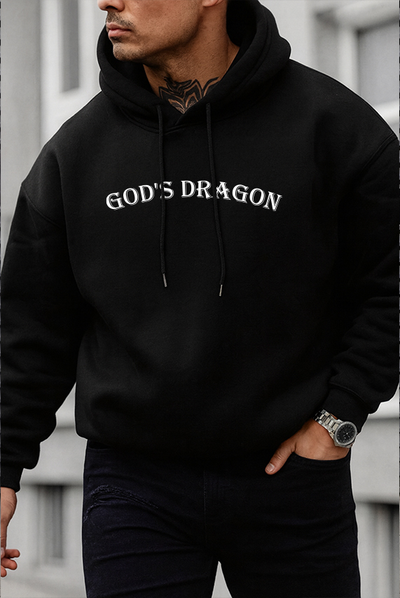 KADMAX大尺碼 - 大碼男神龍單色線搞純色帽TEE〈KSMS2707〉