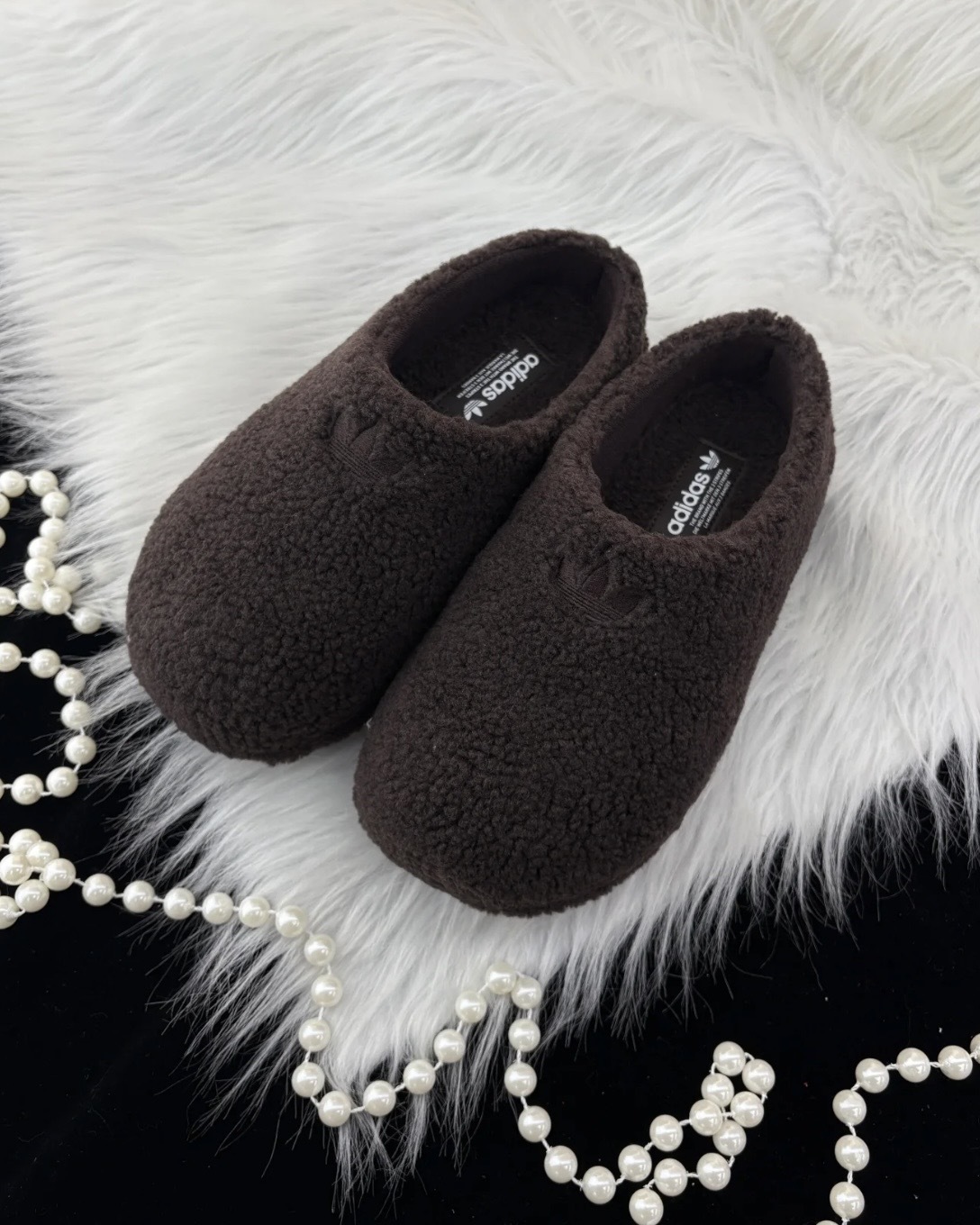 ADIDAS ADIFOM STAN MULE 廚師鞋 穆勒鞋 懶人鞋 拖鞋 涼鞋 羊羔毛 絨毛 保暖 咖啡 棕色 女鞋 JR2347 / 預購