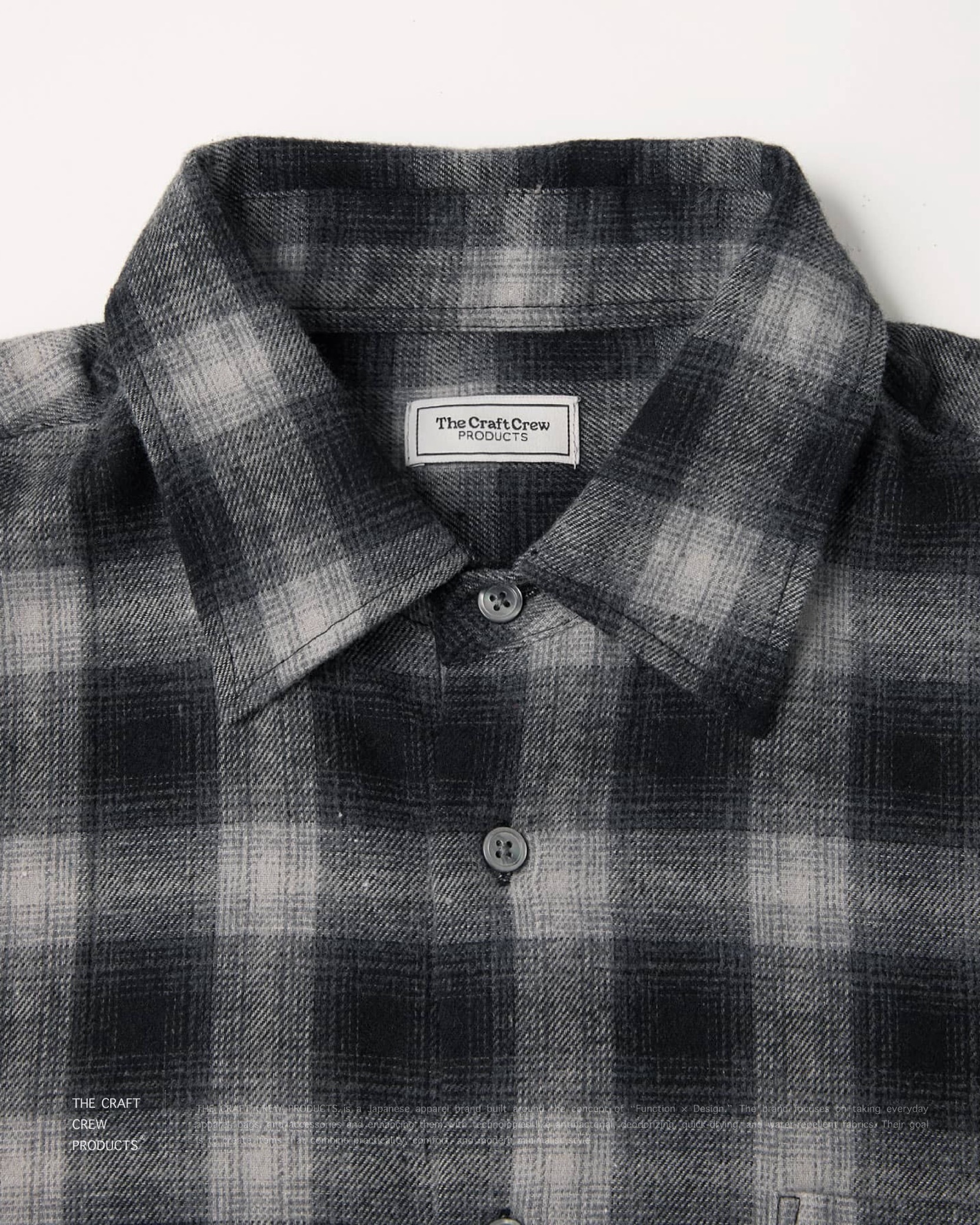 THE CRAFT CREW PRODUCTS -ウォームネル レギュラーカラー長袖チェックシャツ＜ 保温加工 ＞ ( 法蘭絨襯衫