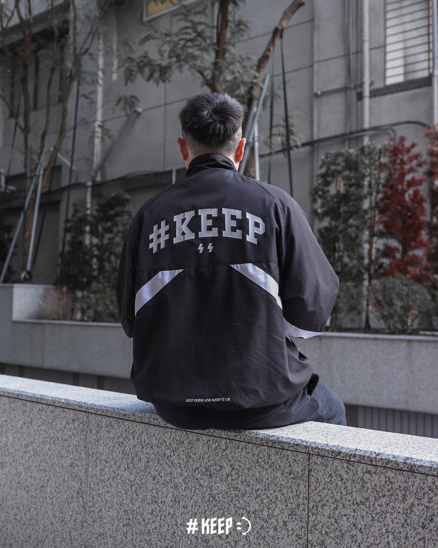 #KEEP ARC SHADOW SPORTS JACKET 黑色 閃電 落肩 網布內裡 風衣 弧影 運動 外套【KS332】