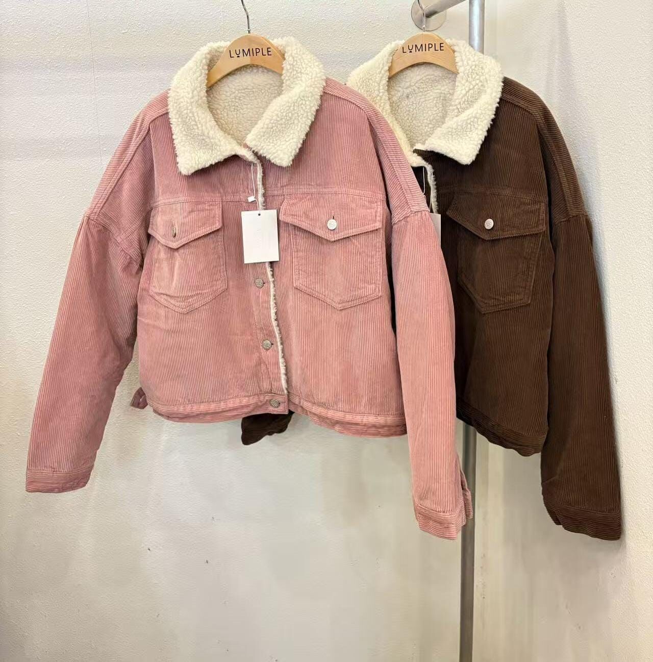 LP5312 燈芯絨羊羔毛領外套