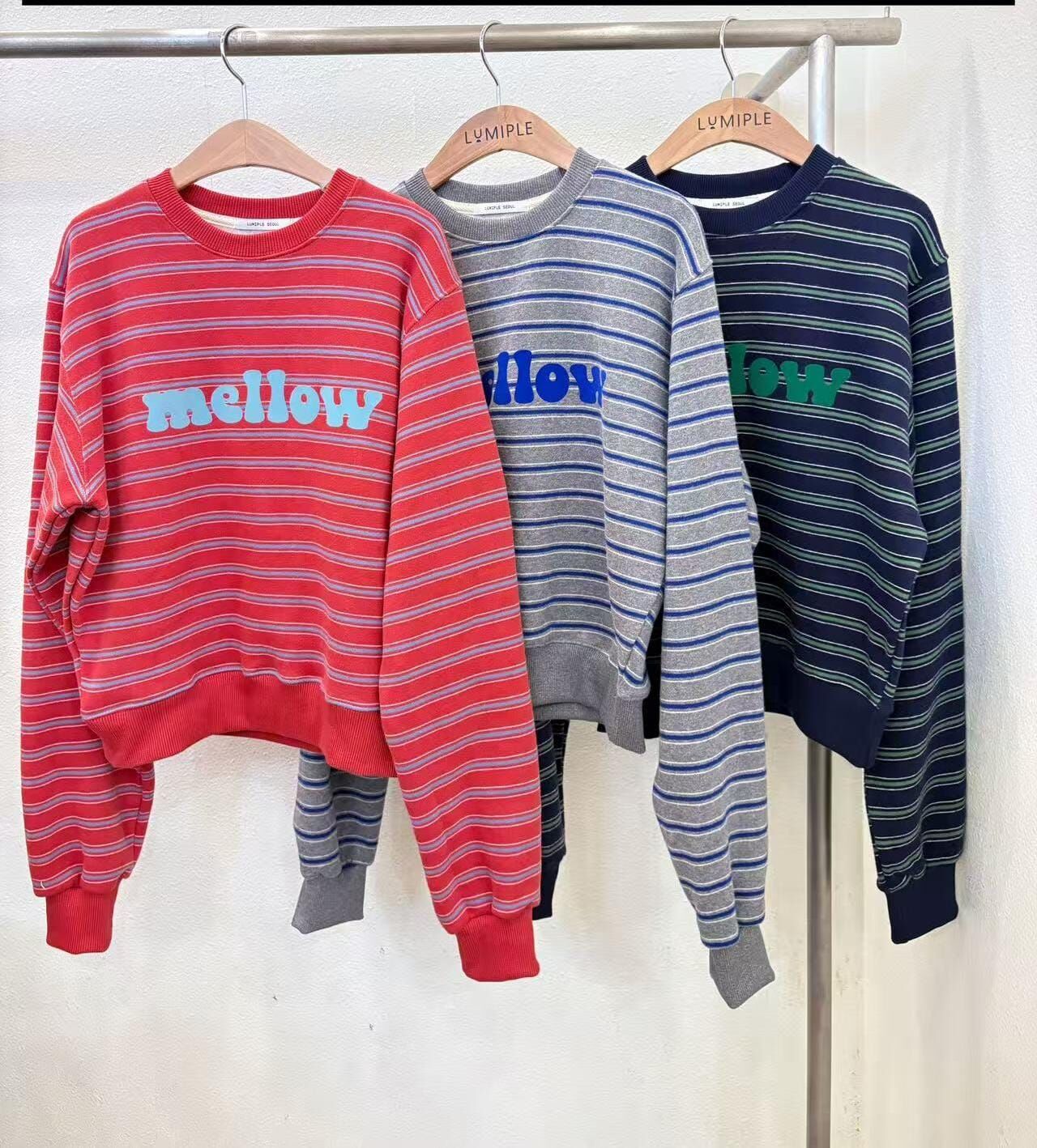 LP5315 撞色條紋圓領衛衣