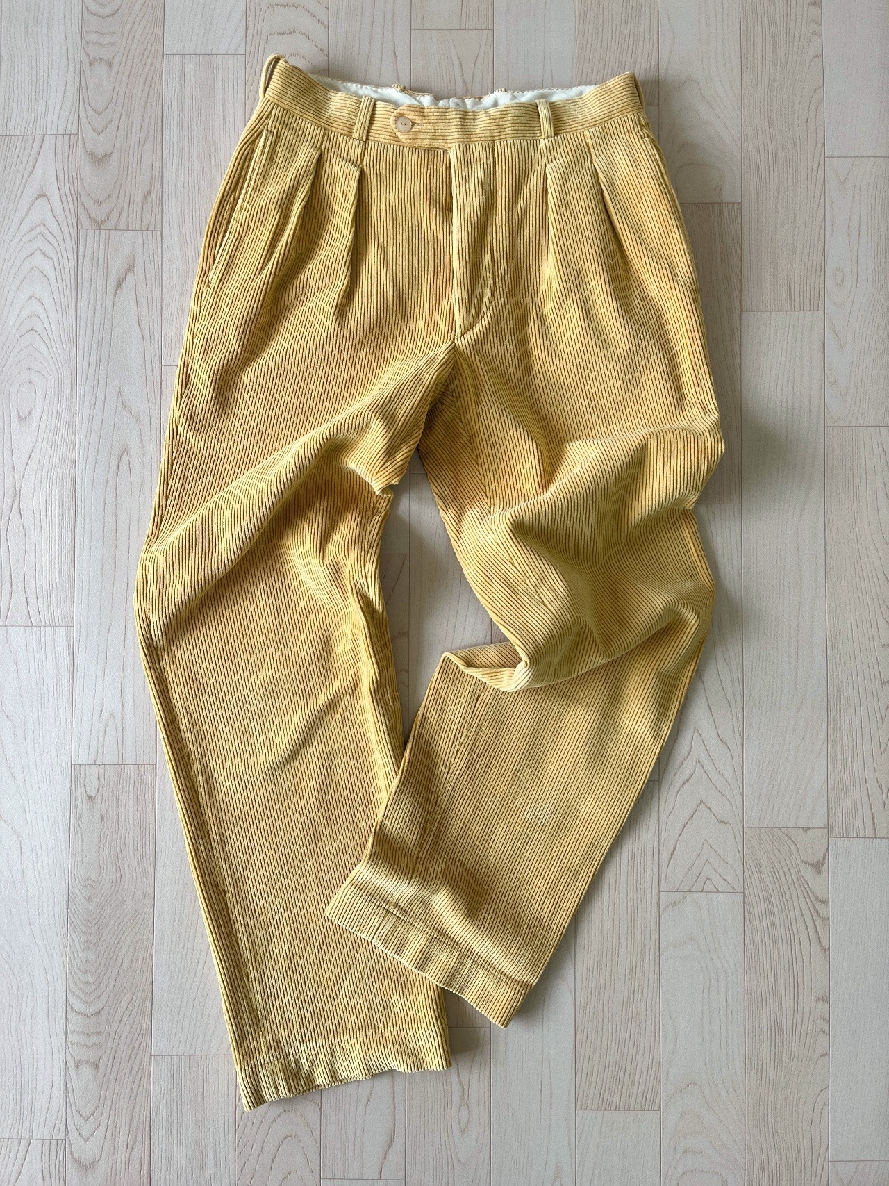 法國製黃色燈芯絨長褲