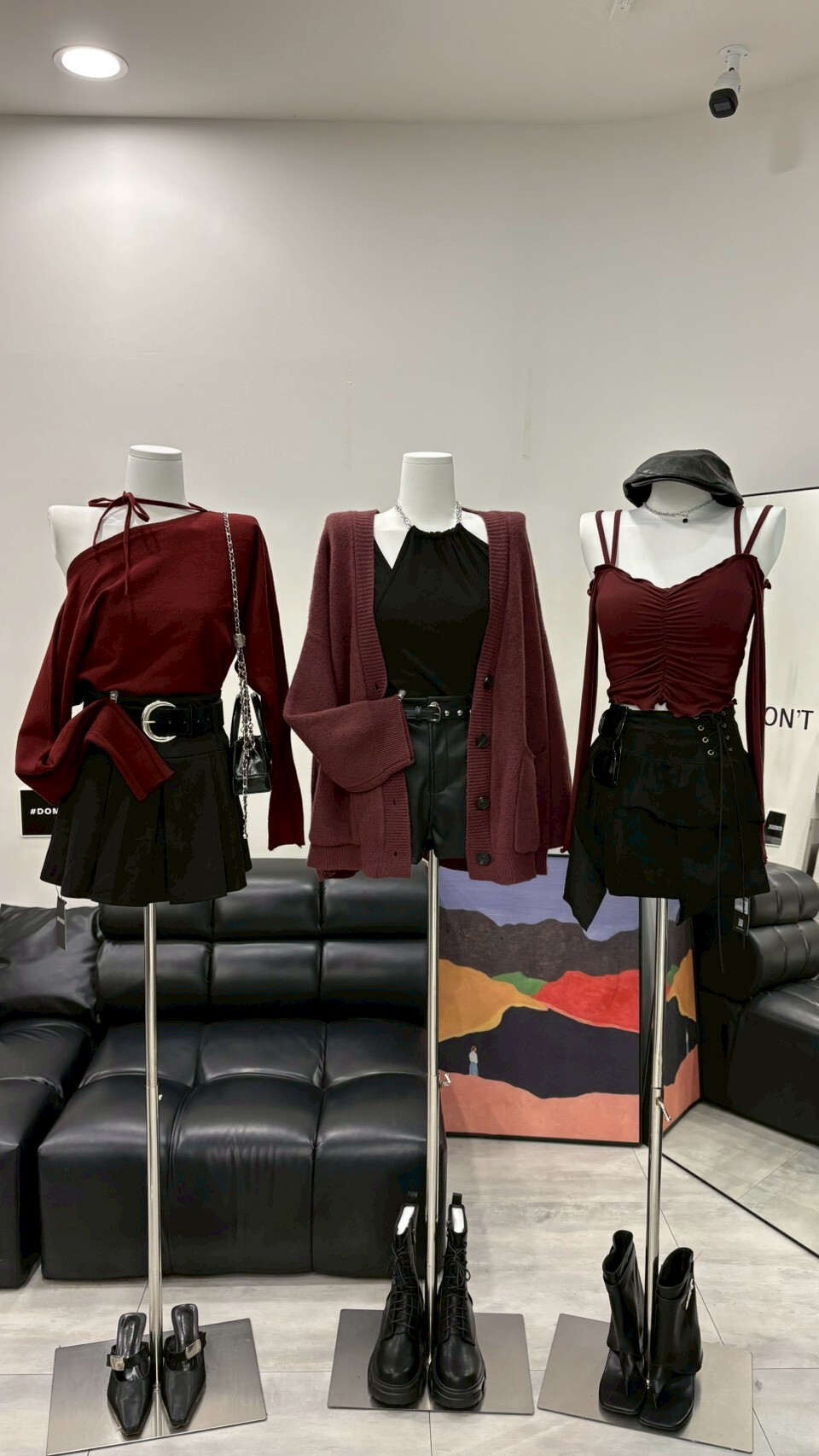 韓系斜肩造型綁帶針織衫