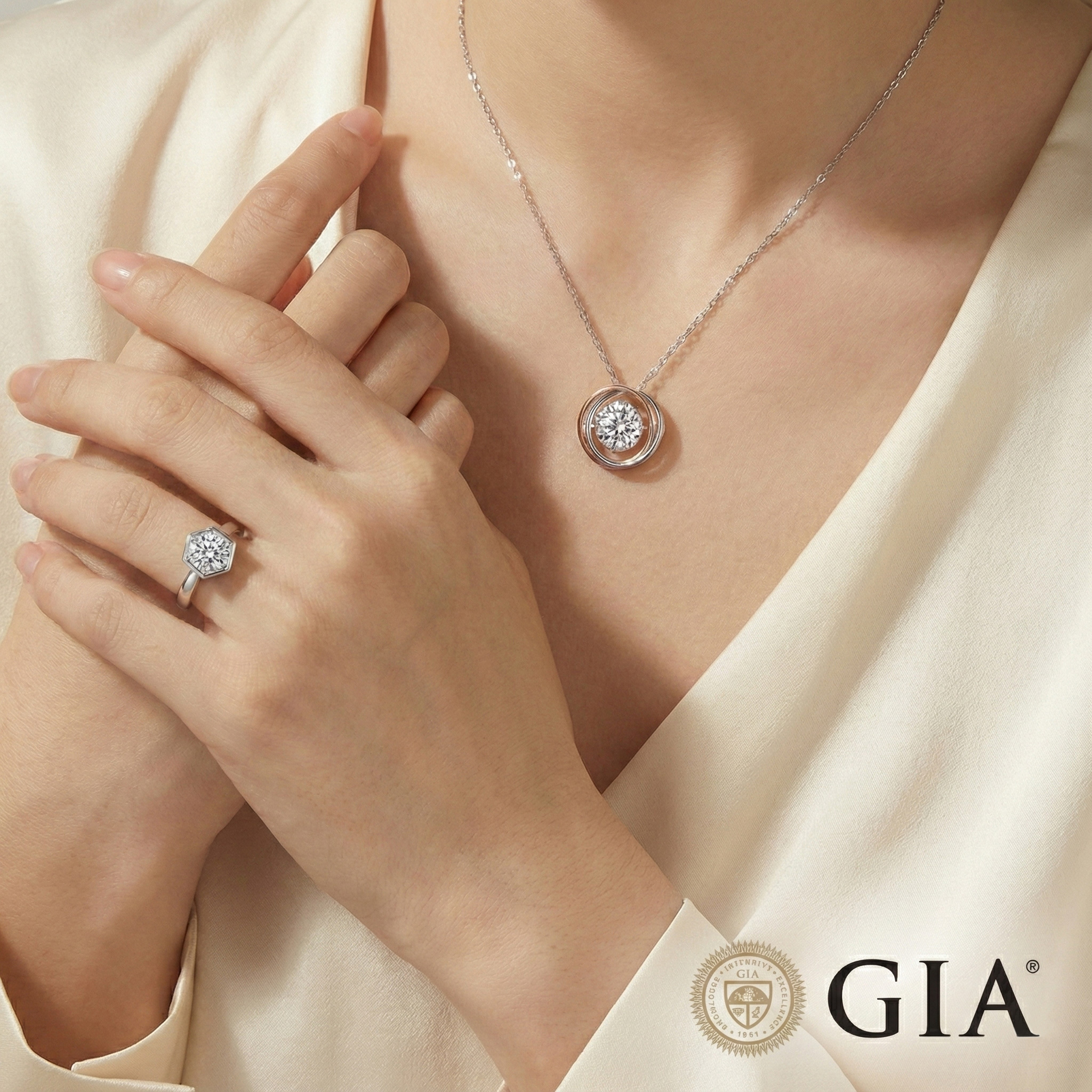 GIA 30分 無色等級 3EX 天然鑽石戒指/項鍊-任選