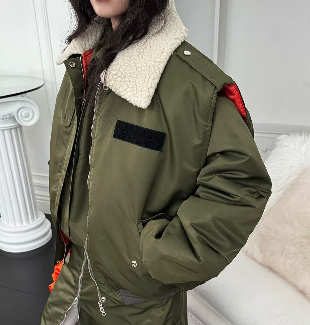 毛毛領空軍背心