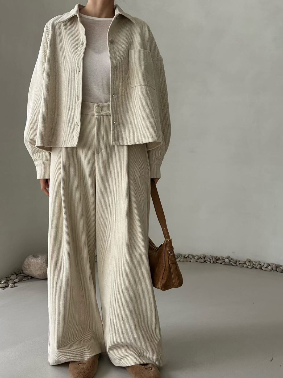 DM5302 質感暗坑紋高腰休閑褲