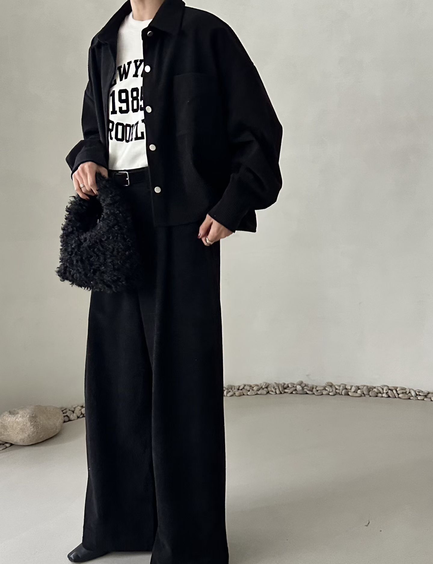 DM5302 質感暗坑紋高腰休閑褲