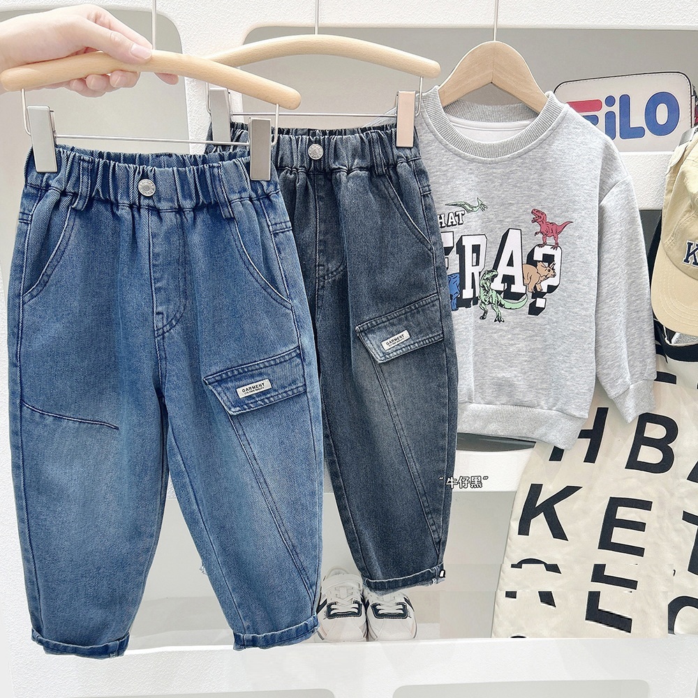 造型斜翻蓋牛仔褲 2色 100-150cm #NZK2025062301