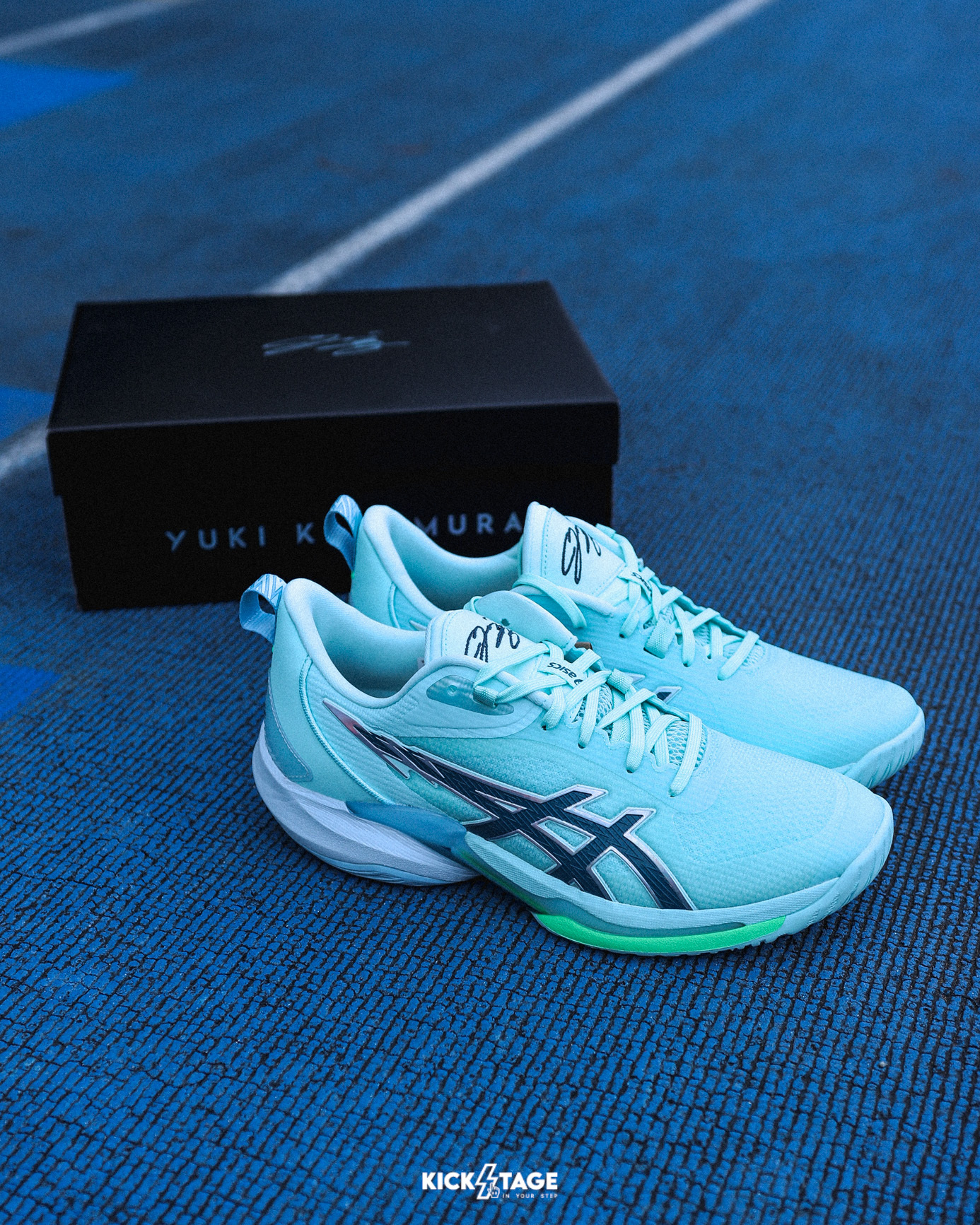 〈限量商品，不退換〉ASICS SWIFTACE YUKI 薄荷藍綠 河村勇輝 網布 包覆 回彈 緩震 支撐性 籃球鞋【1063A117-400】