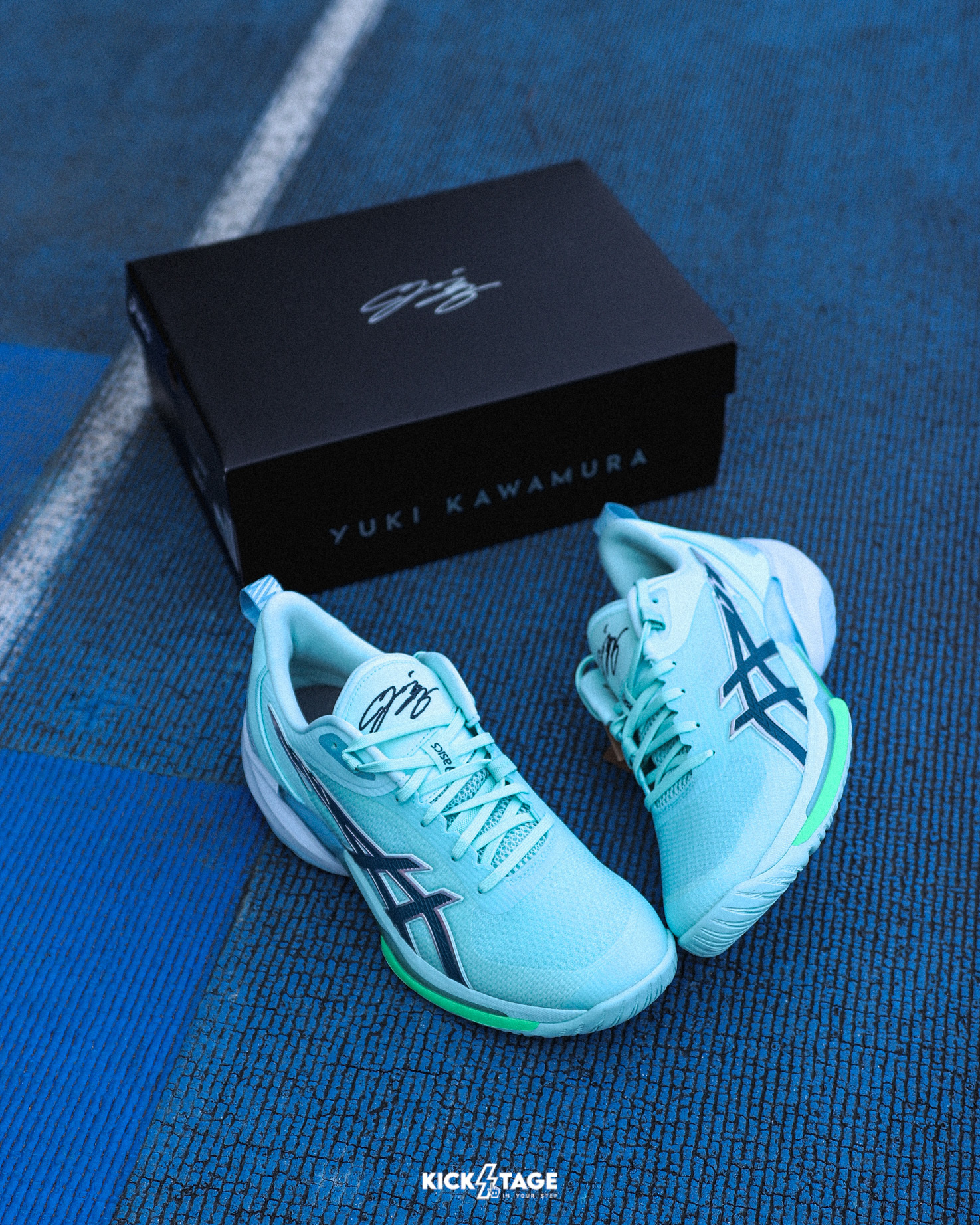 〈限量商品，不退換〉ASICS SWIFTACE YUKI 薄荷藍綠 河村勇輝 網布 包覆 回彈 緩震 支撐性 籃球鞋【1063A117-400】