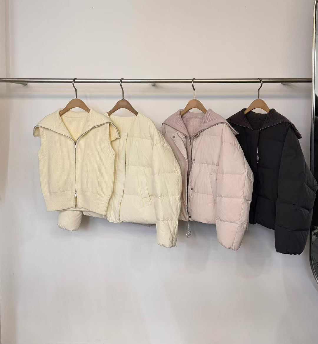 大領片拉鍊背心+同色系鋪棉外套SET / 3色