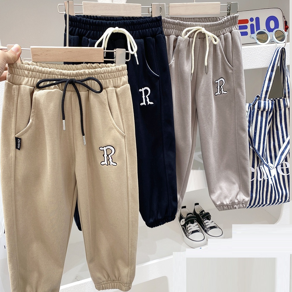 字母R縮口長褲 3色 100-150cm #YDK2023071301