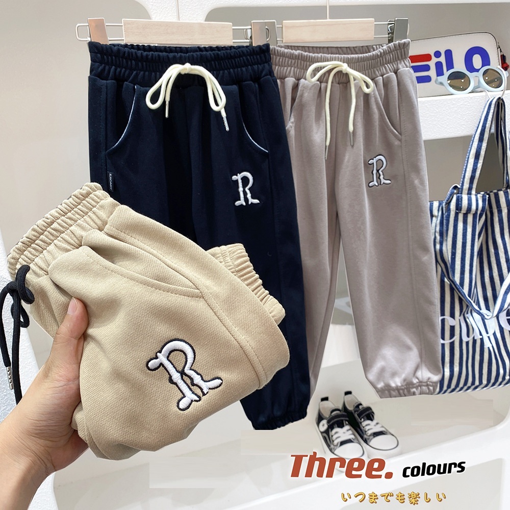 字母R縮口長褲 3色 100-150cm #YDK2023071301