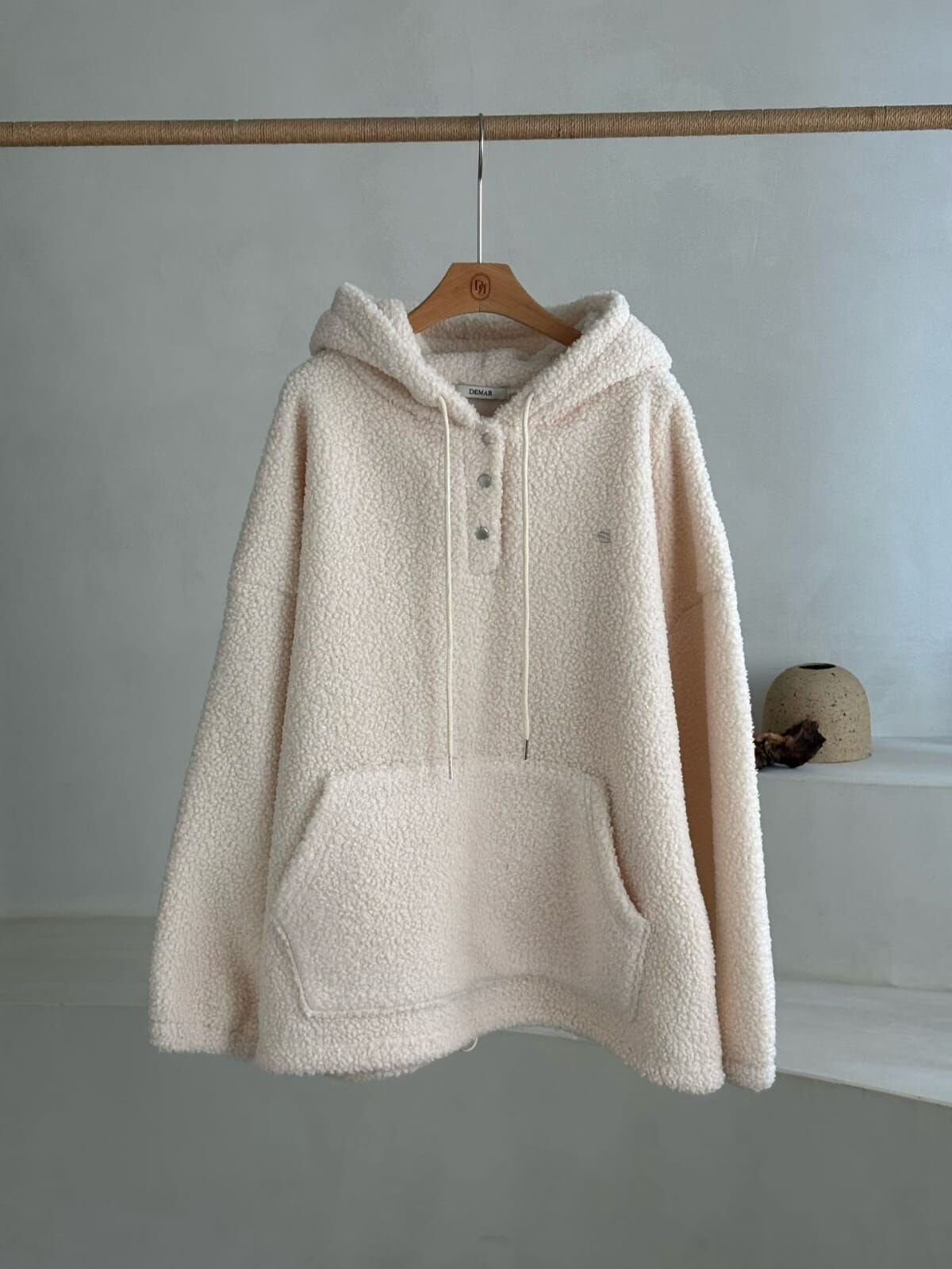 DM5305 羊羔毛毛啪扣連帽衛衣