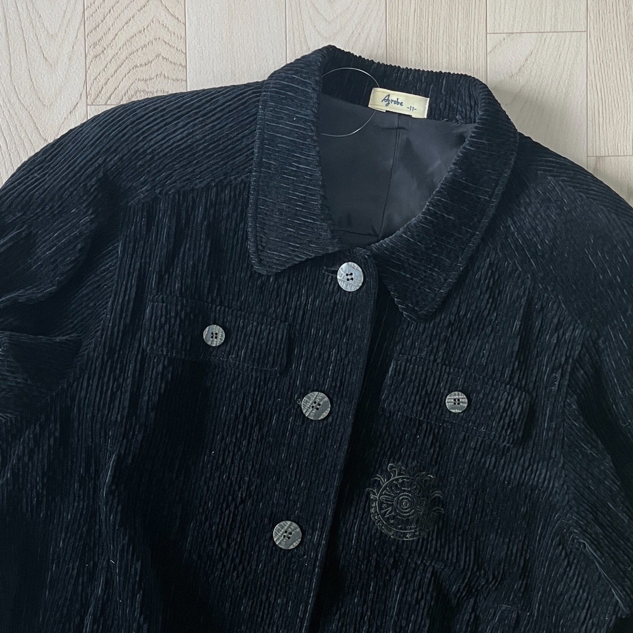 黑色燈芯絨Oversize外套