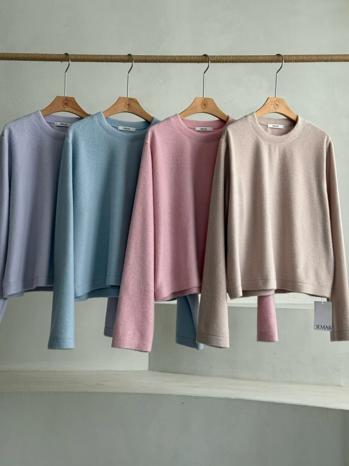 DM5309 馬卡龍圓領慵懶毛衣