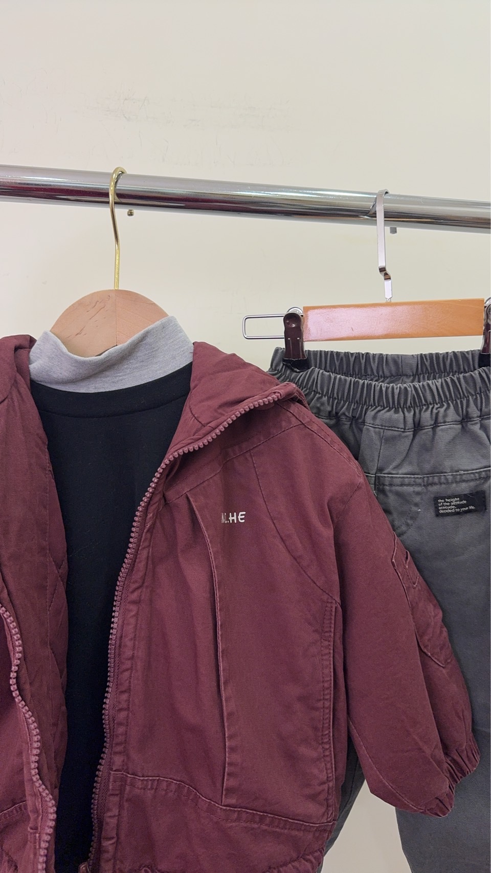 53001假兩件高領上衣