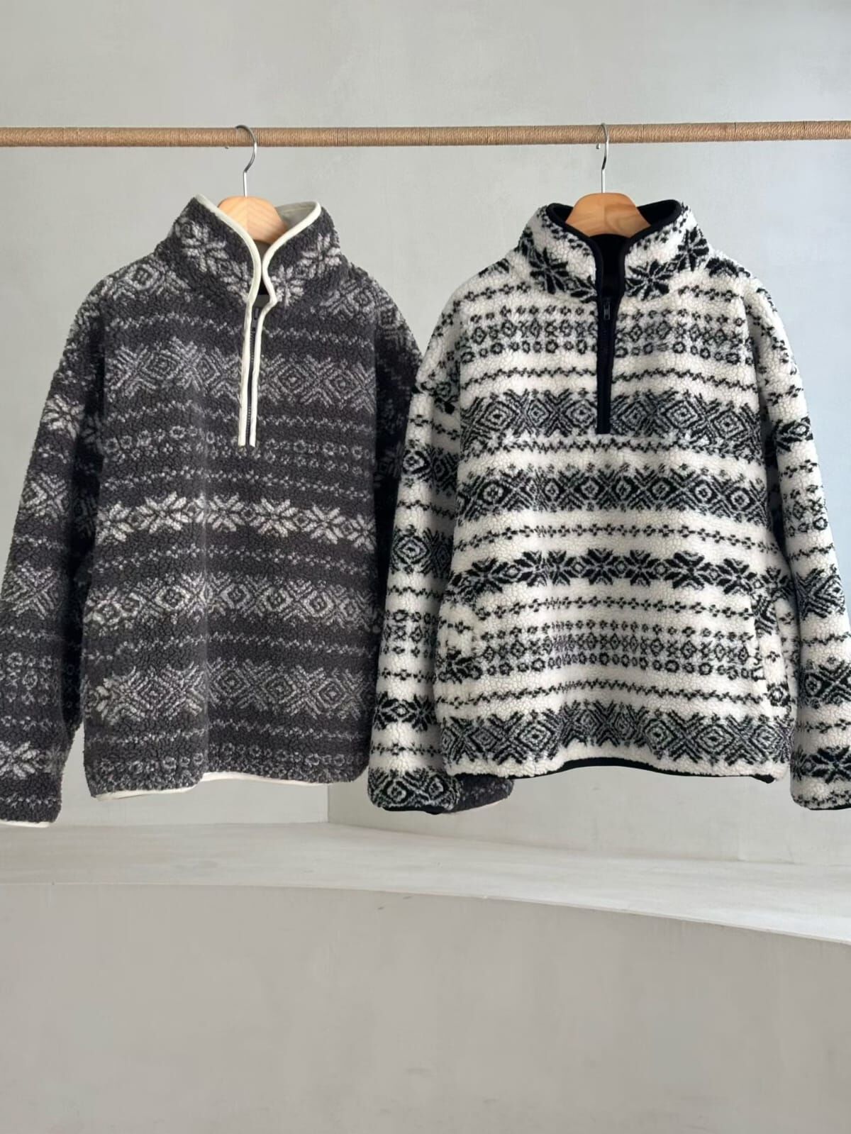 DM5313 冬日提花拉鏈企領衛衣