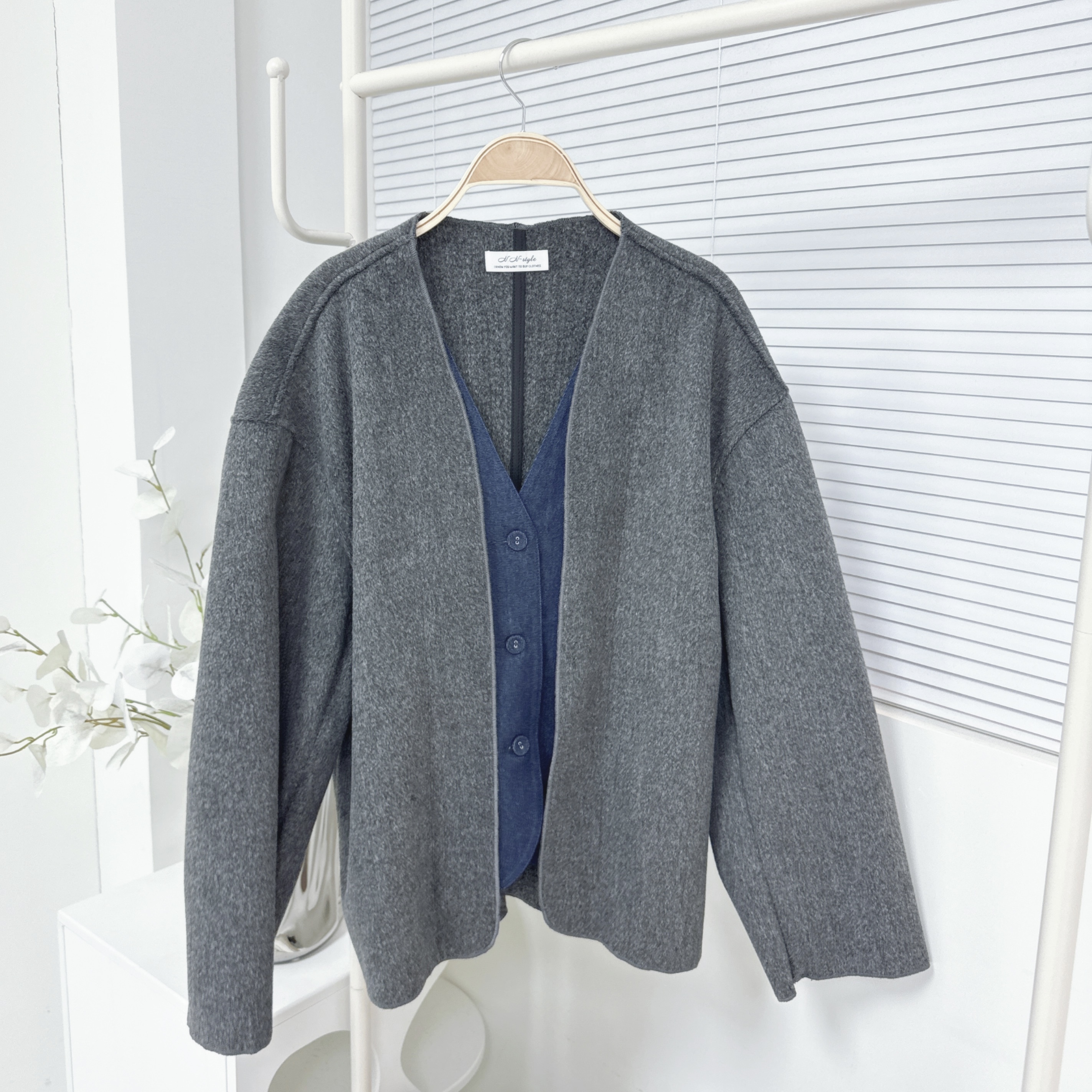 【廠家制】假兩件牛仔布拼接絨外套 (H10)