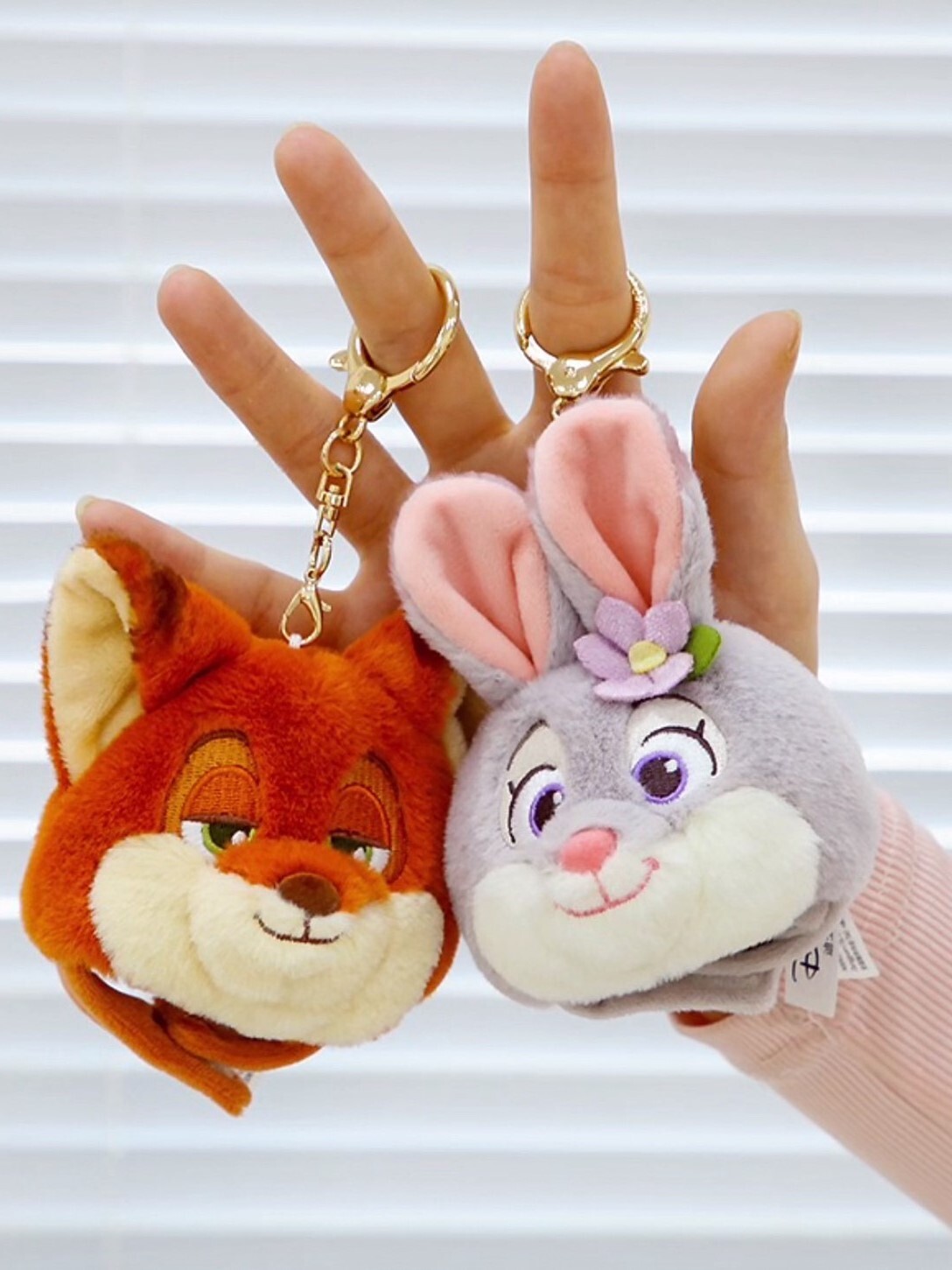 正版授權 動物方城市 尼克&朱蒂 毛絨鑰匙扣
