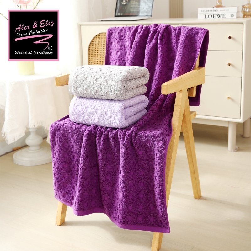 純棉毛巾 -圓點款大毛巾