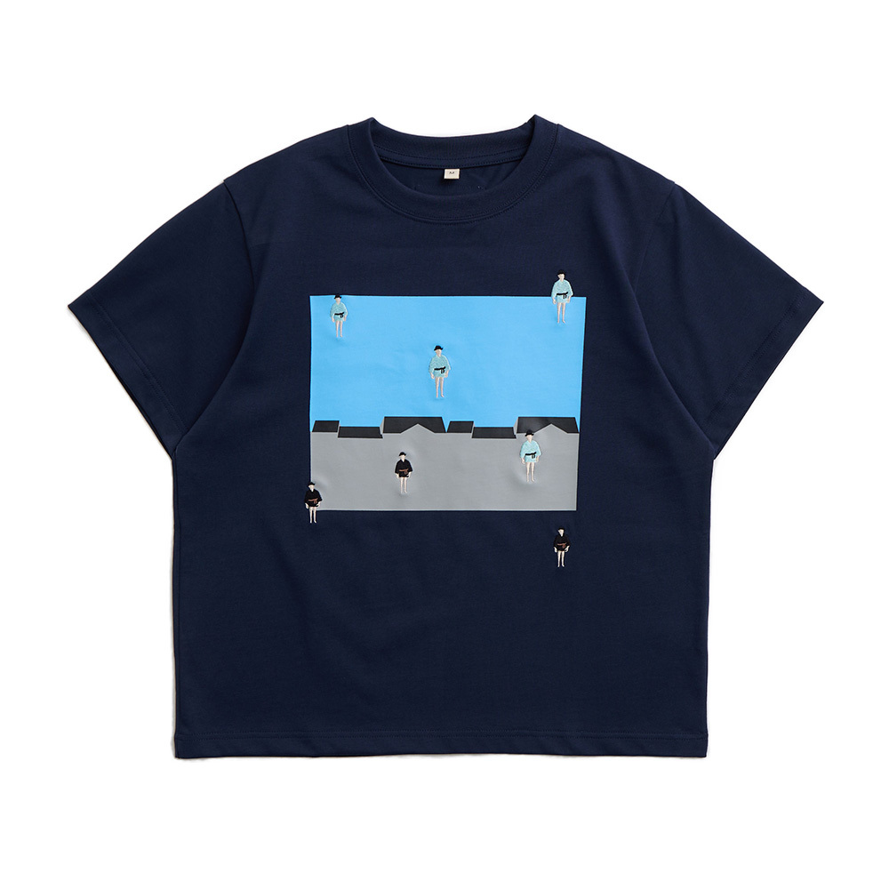 [Empty Cones] Uncle Rain T-shirt Navy