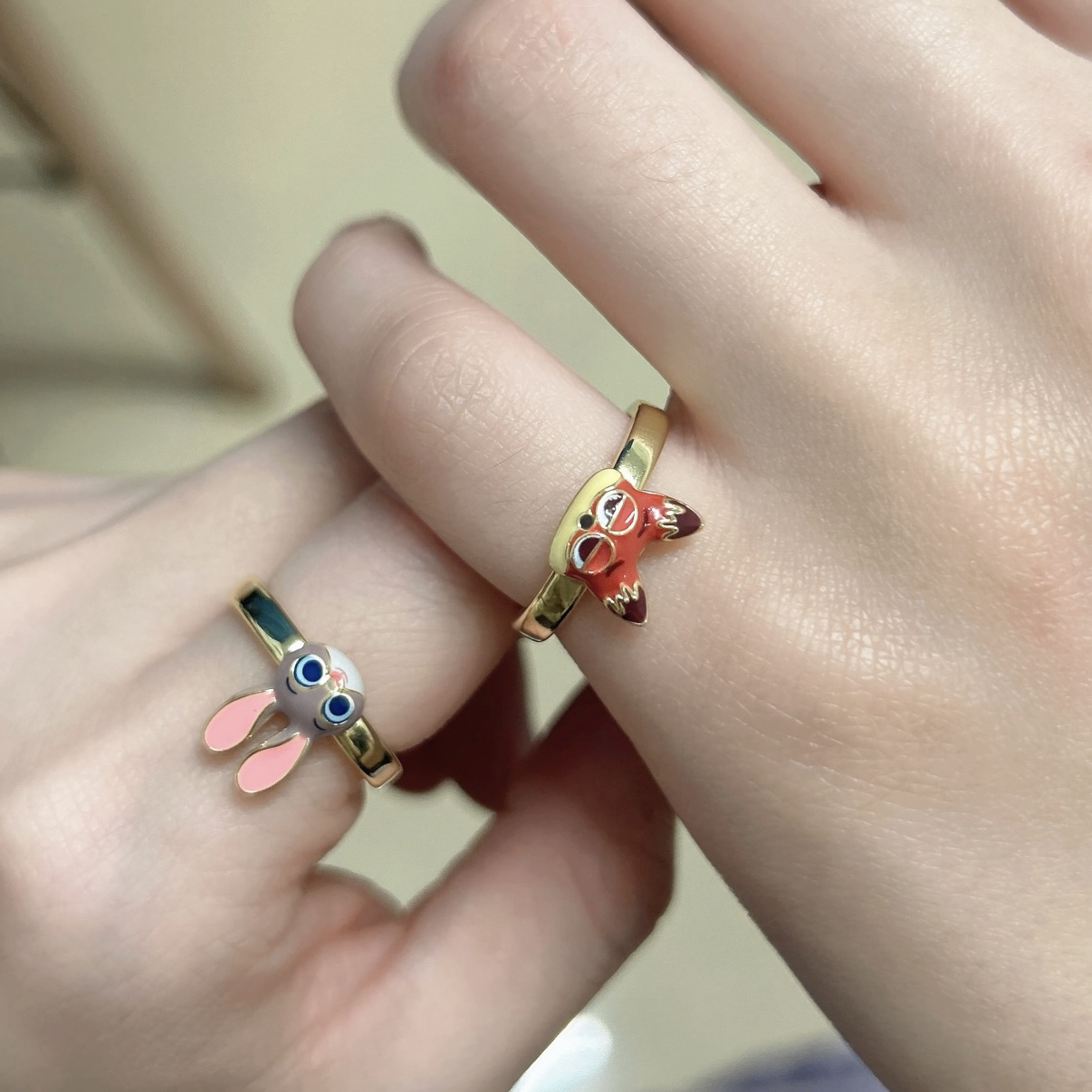 <上海迪士尼限定>動物方城市 迪士尼 茱蒂 尼克 對戒 戒指 耳釘 飾品