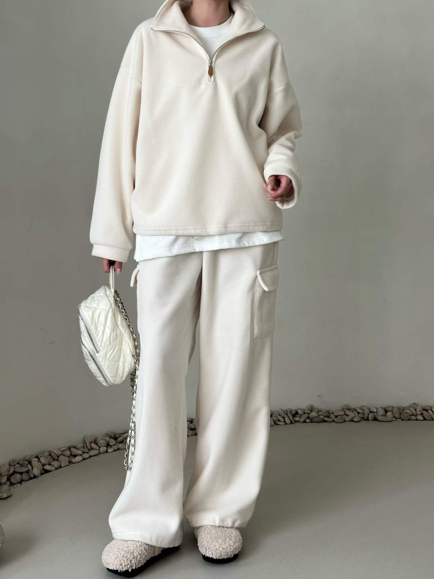 DM5319 拉鏈翻領軟綿衛衣