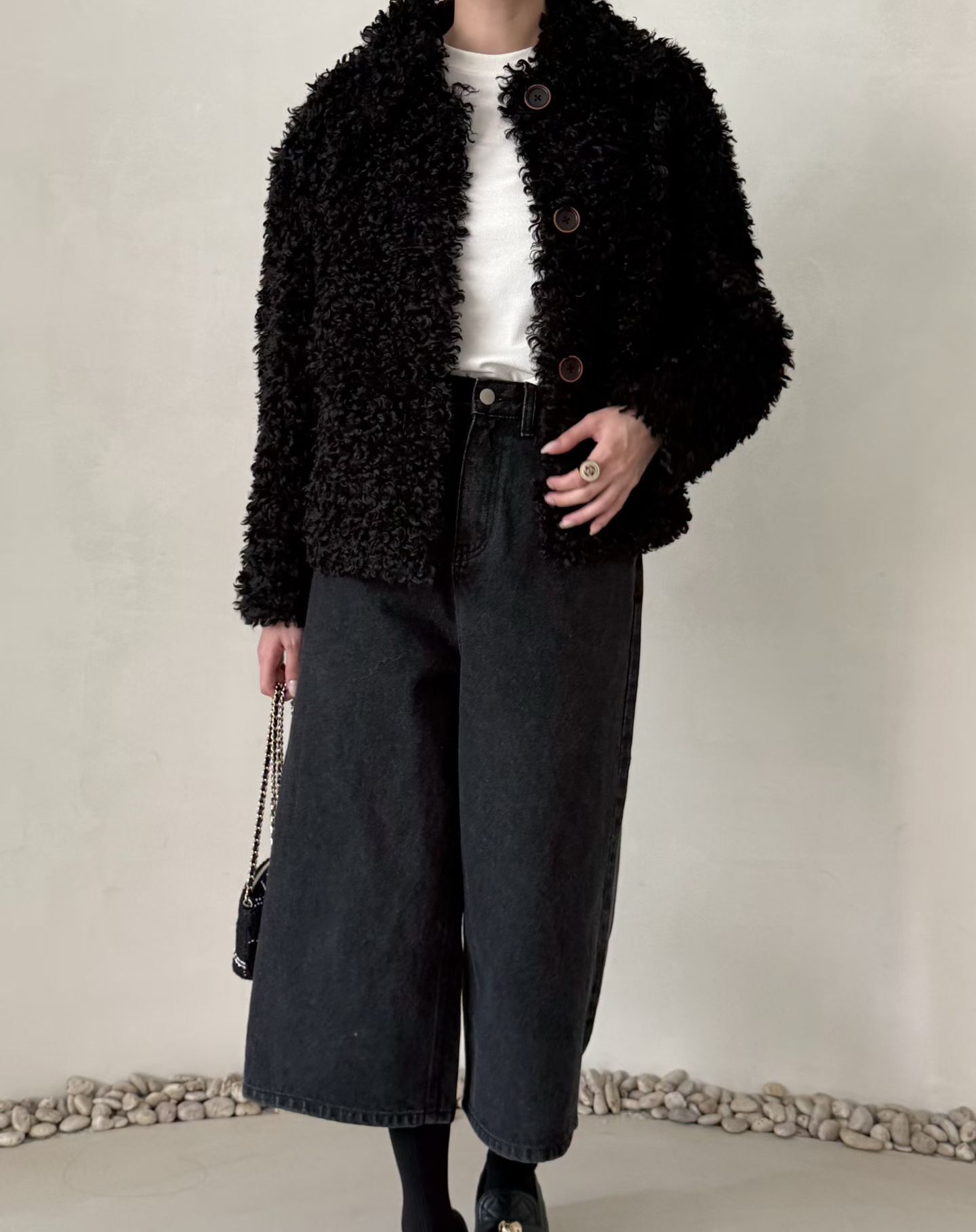 DM5323 可愛冬日毛毛排扣外套