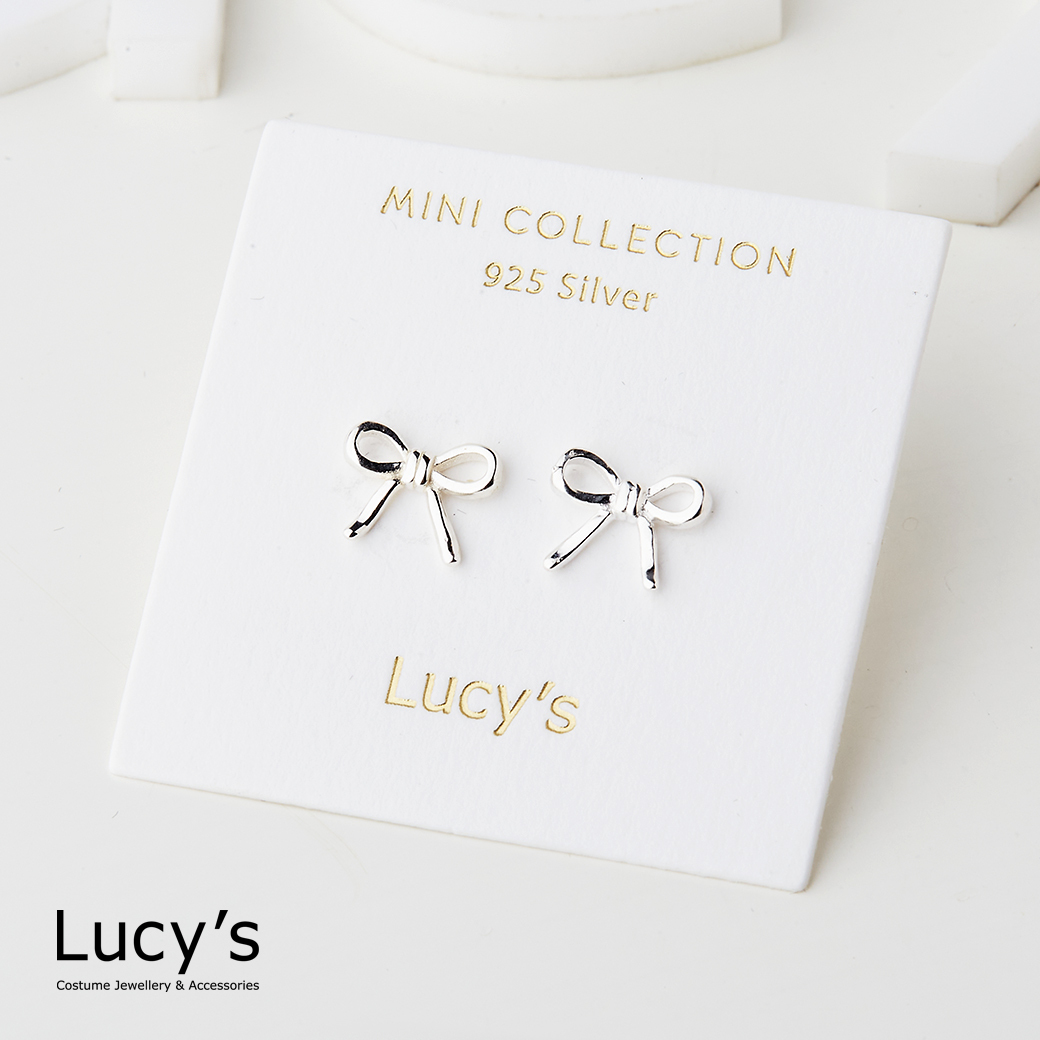 *925純銀〔輕銀系列〕簡約蝴蝶結 耳環 (125468)
