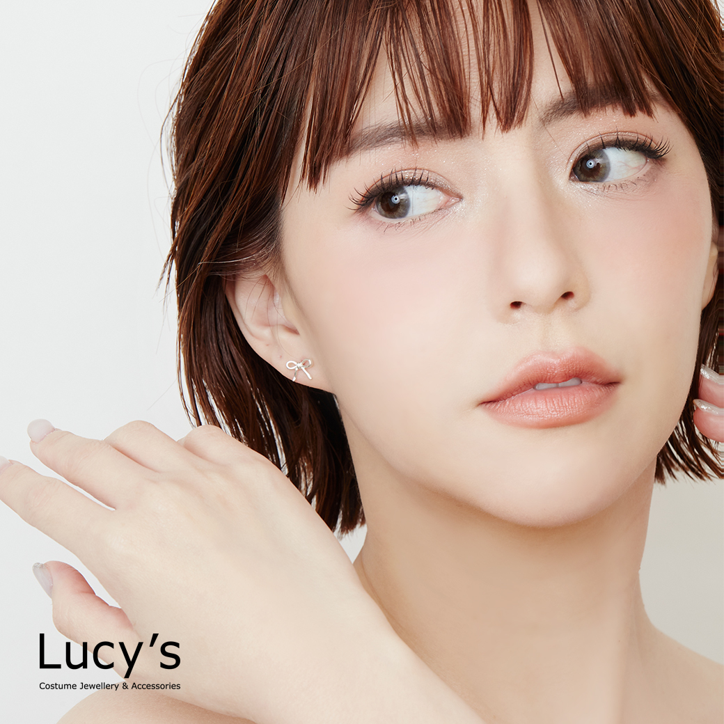 *925純銀〔輕銀系列〕簡約蝴蝶結 耳環 (125468)