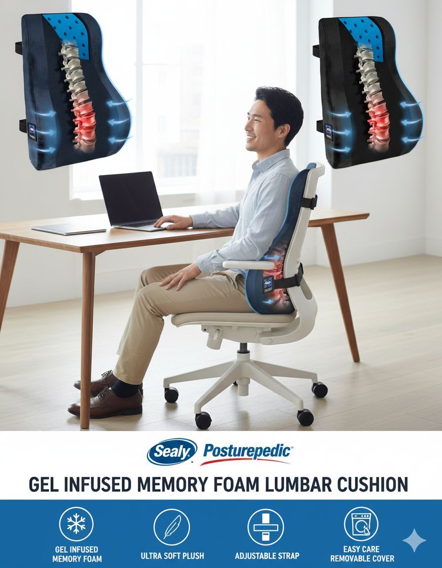 【預購】Q121508 Sealy 高背記憶棉腰部支撐枕