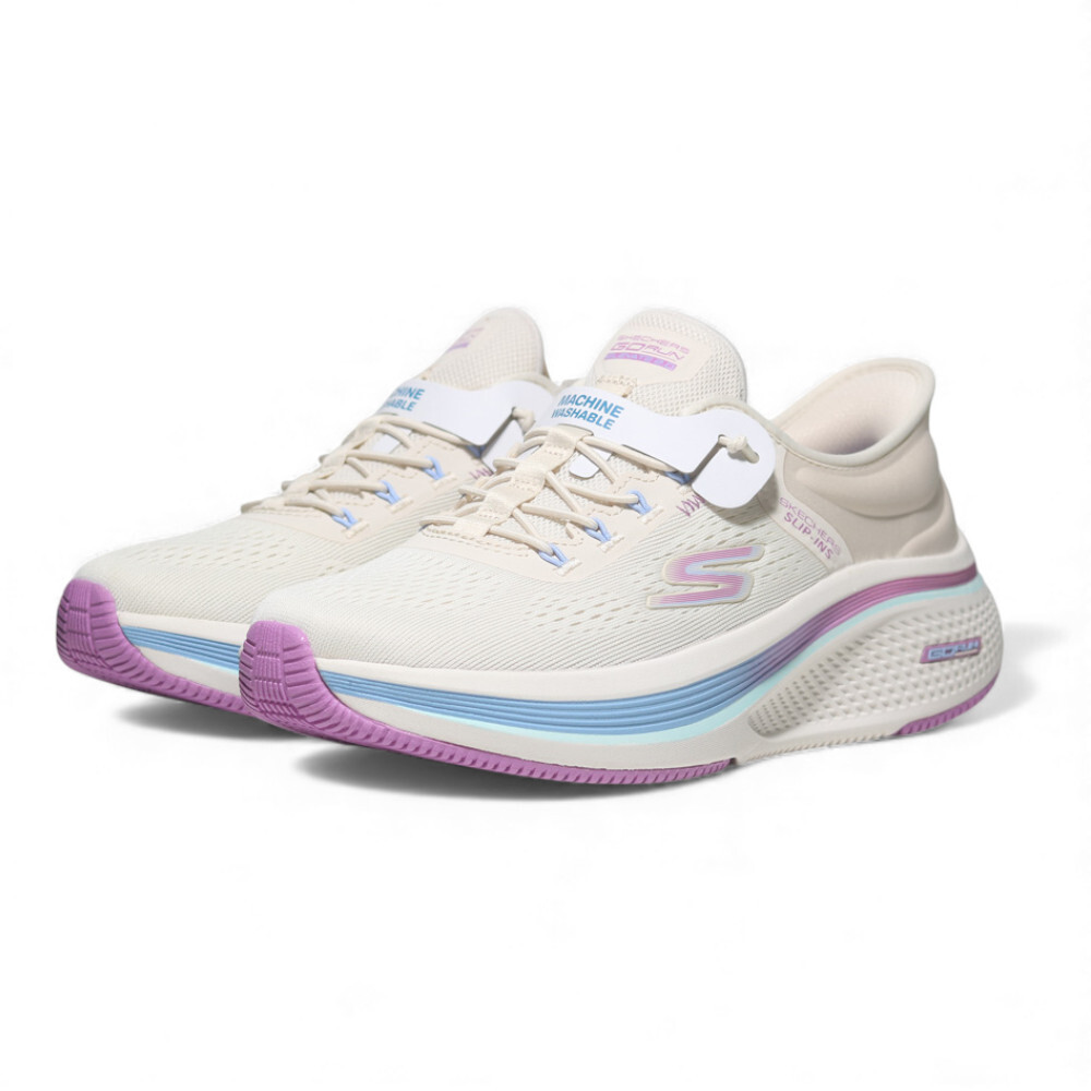 SKECHERS 慢跑鞋 GO RUN ELEVATE 2.0 奶茶 藍紫色 瞬穿 女 129006NAT