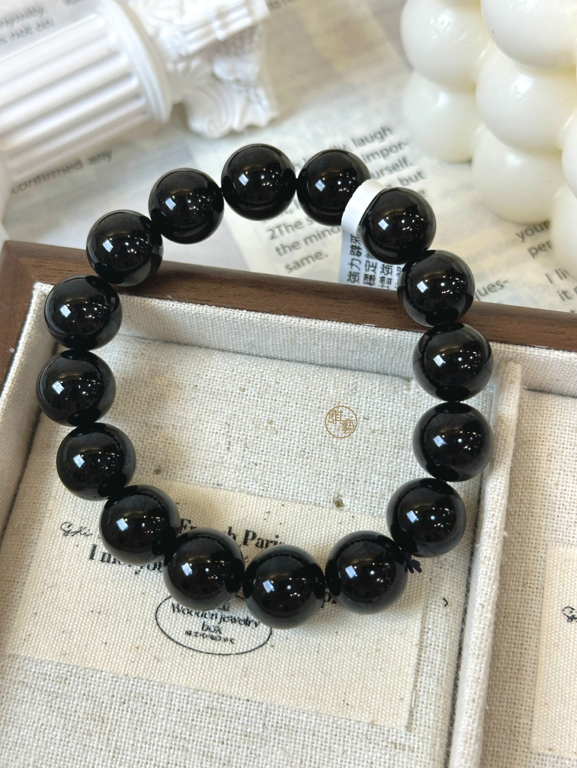 黑碧璽手串11.7mm｜強效防護・穩定氣場・天然水晶