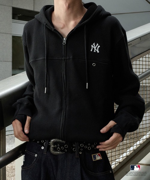 ⚾️ MLB 日本限定華夫格立體雙拉鏈連帽衫