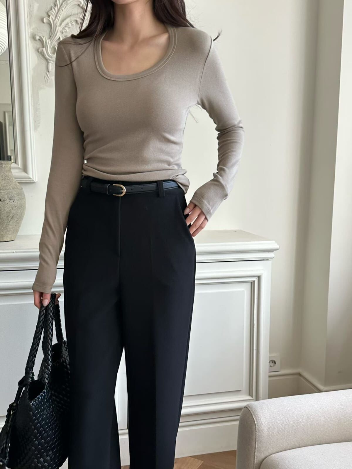 DM5328 大U領彈力打底上衣