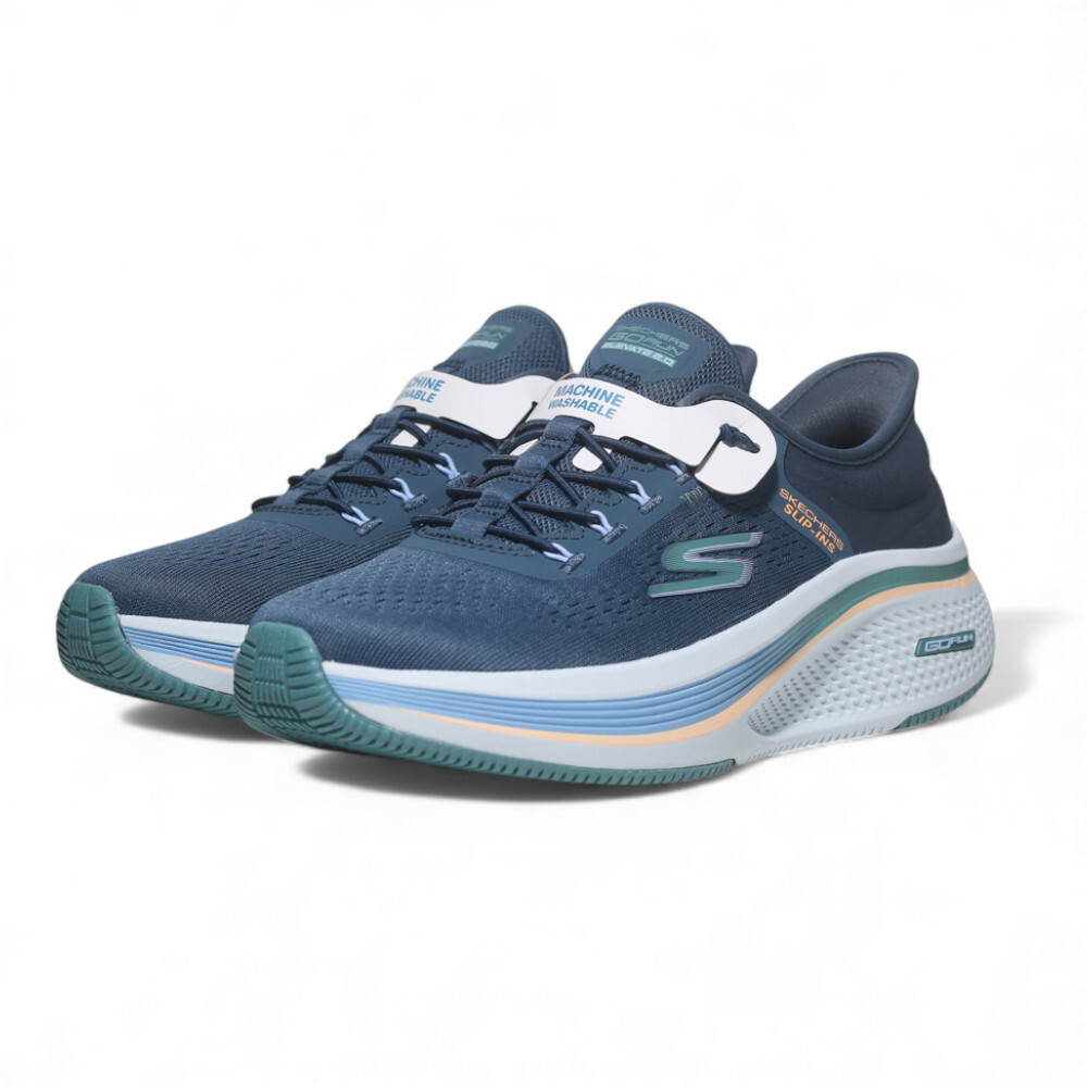 SKECHERS 慢跑鞋 GO RUN ELEVATE 2.0 藍黃色 瞬穿 女 129006NVTL