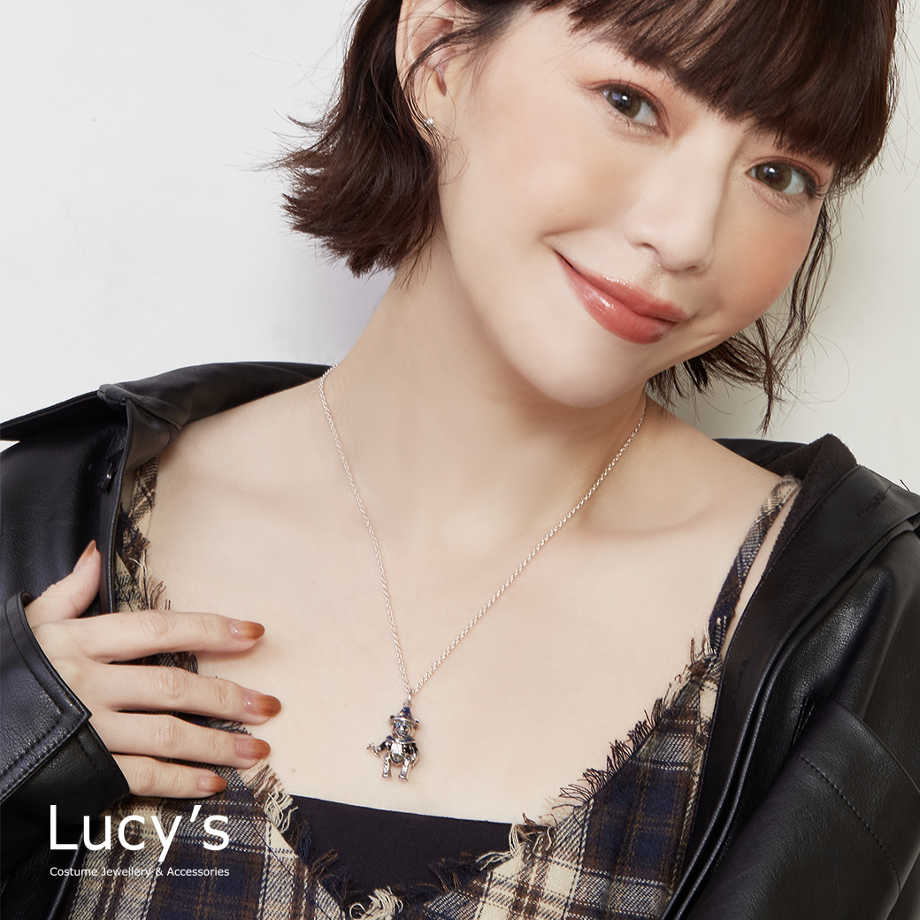 純銀寶石小熊系列｜湛藍魔法小熊 項鍊 (128610)