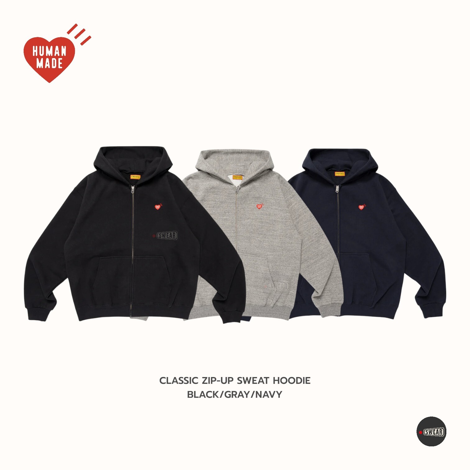 iSNEAKERS｜ HUMAN MADE 愛心LOGO連帽外套