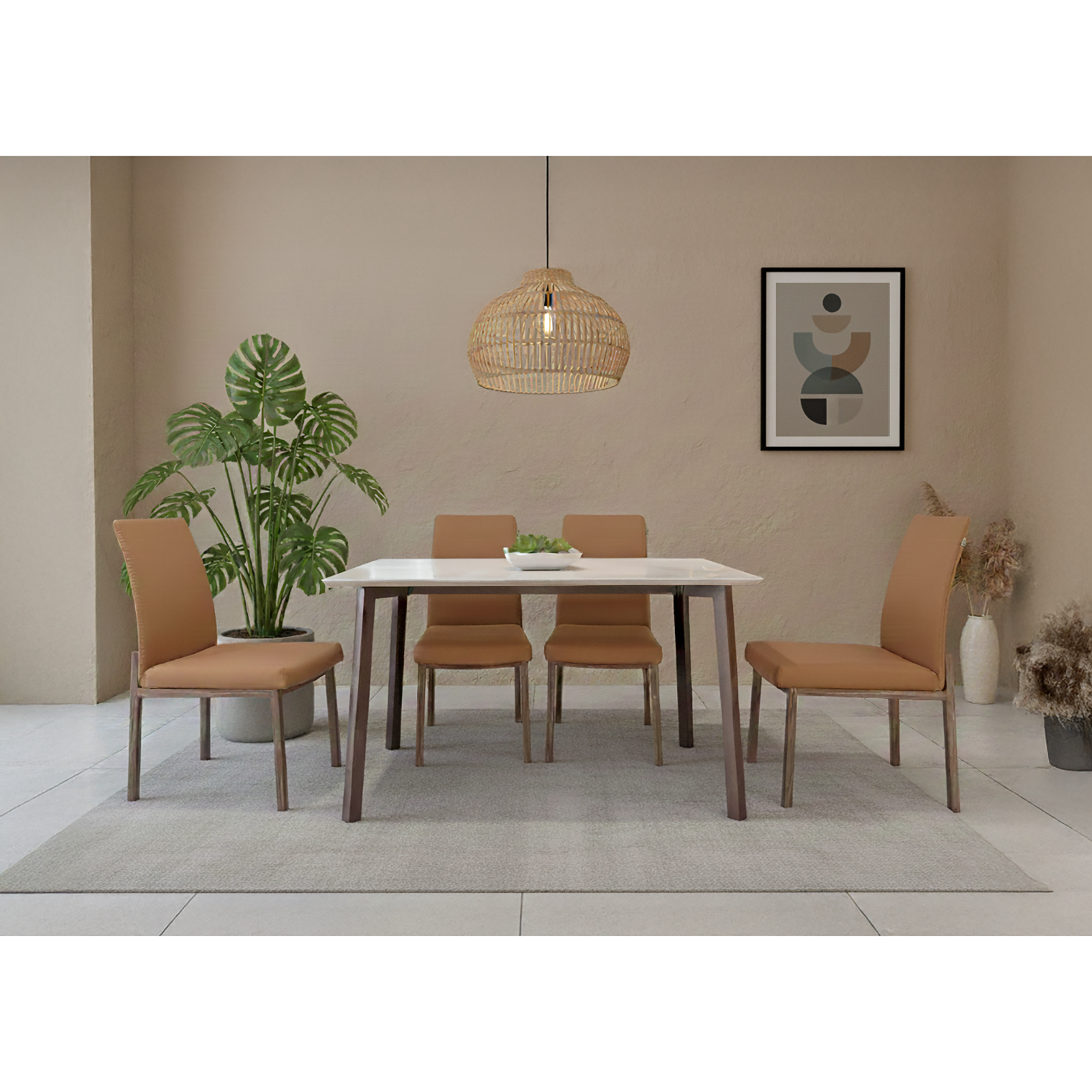 Fino 白石英石餐桌125cm〔DS259B〕