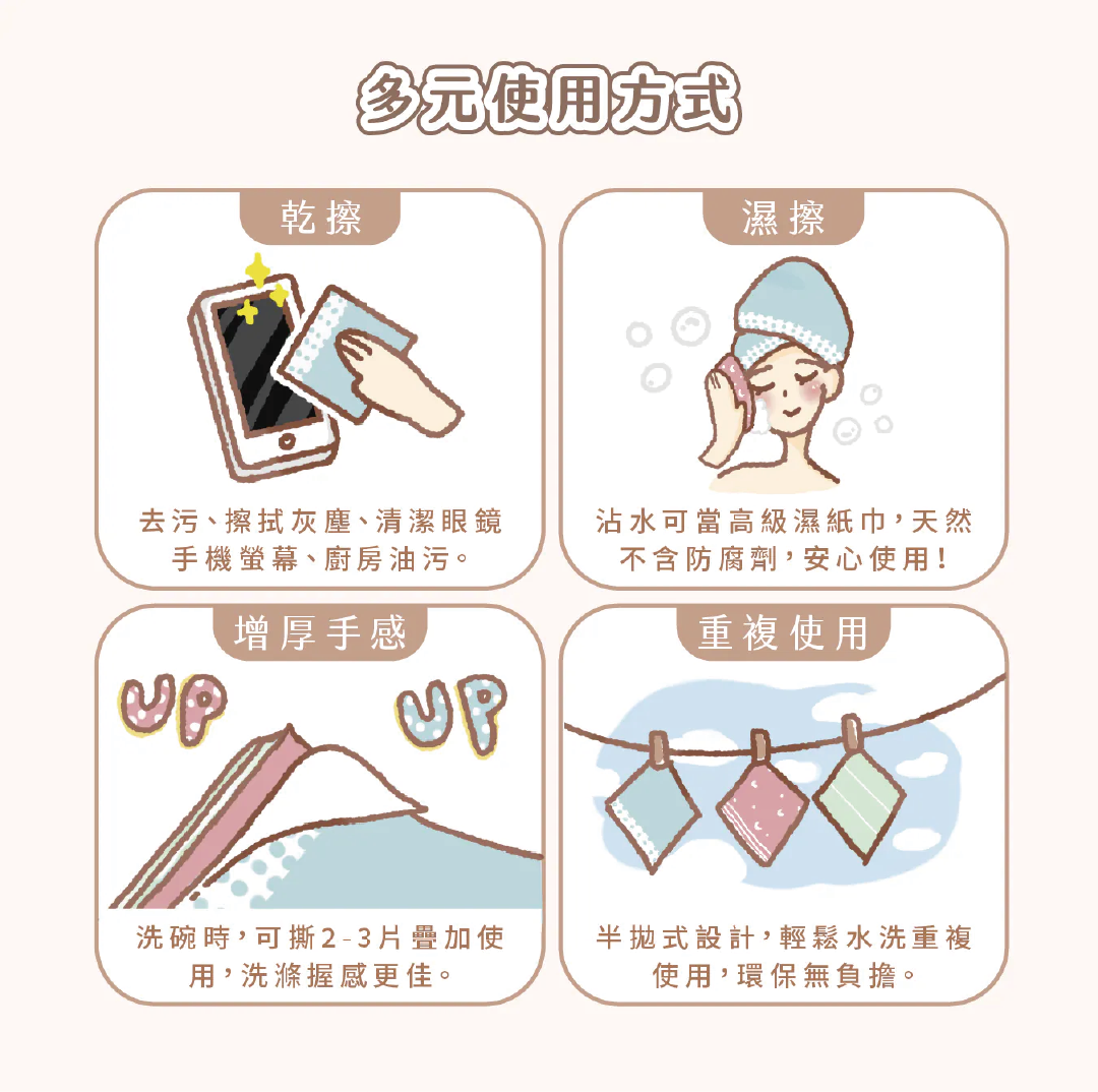 擦拭巾多元使用方式