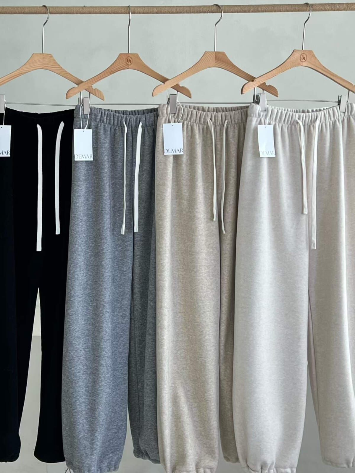 DM5339 全橡筋褲腳束繩休閑褲