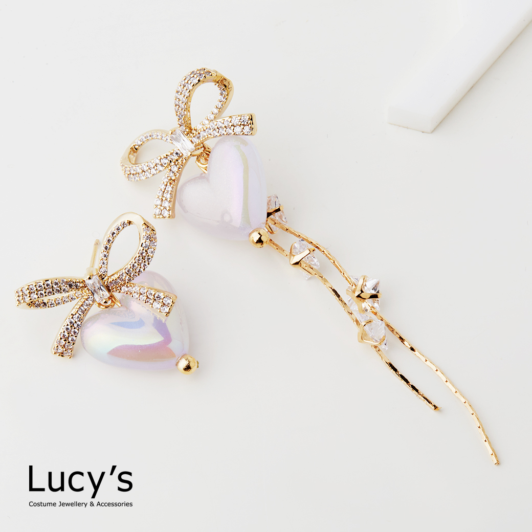 緞帶甜心 耳環 (二色) (126571/126572)