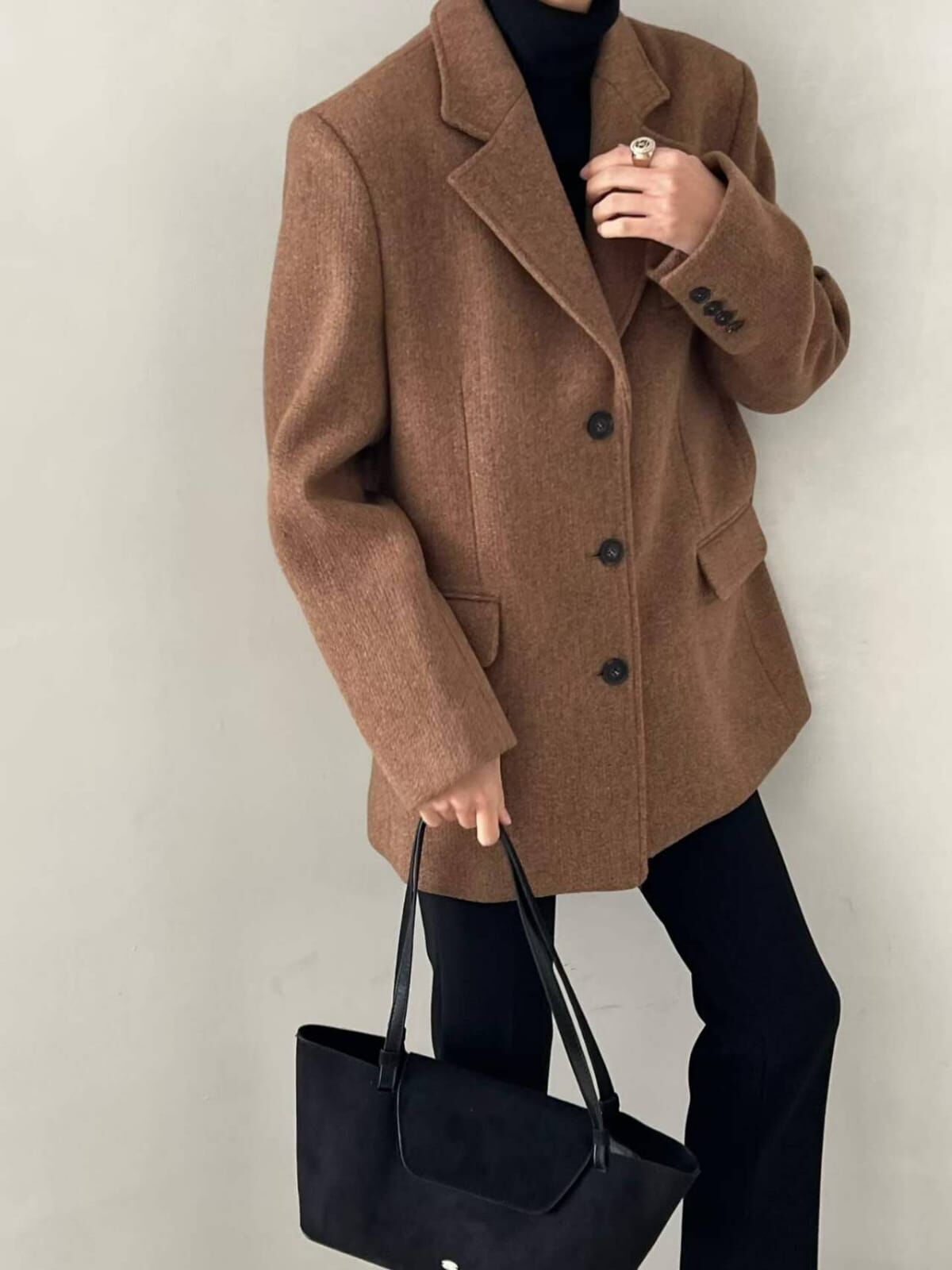 DM5341 高級開領排扣挺身外套