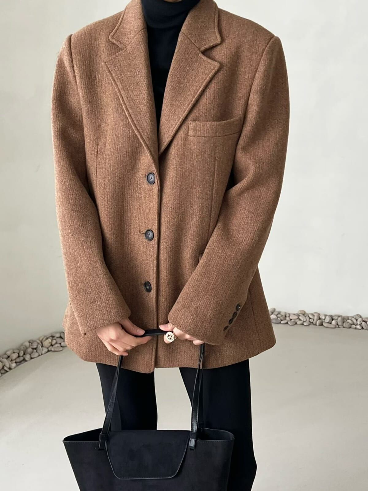 DM5341 高級開領排扣挺身外套