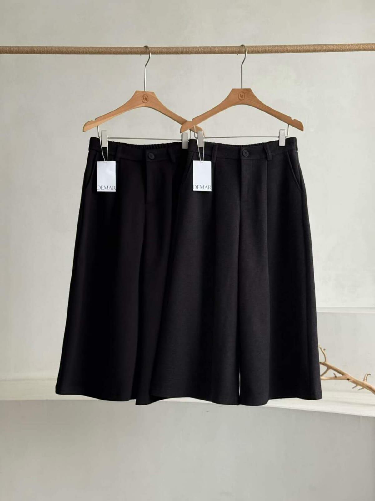 DM5343 後橡筋壓褶西裝棉7分褲