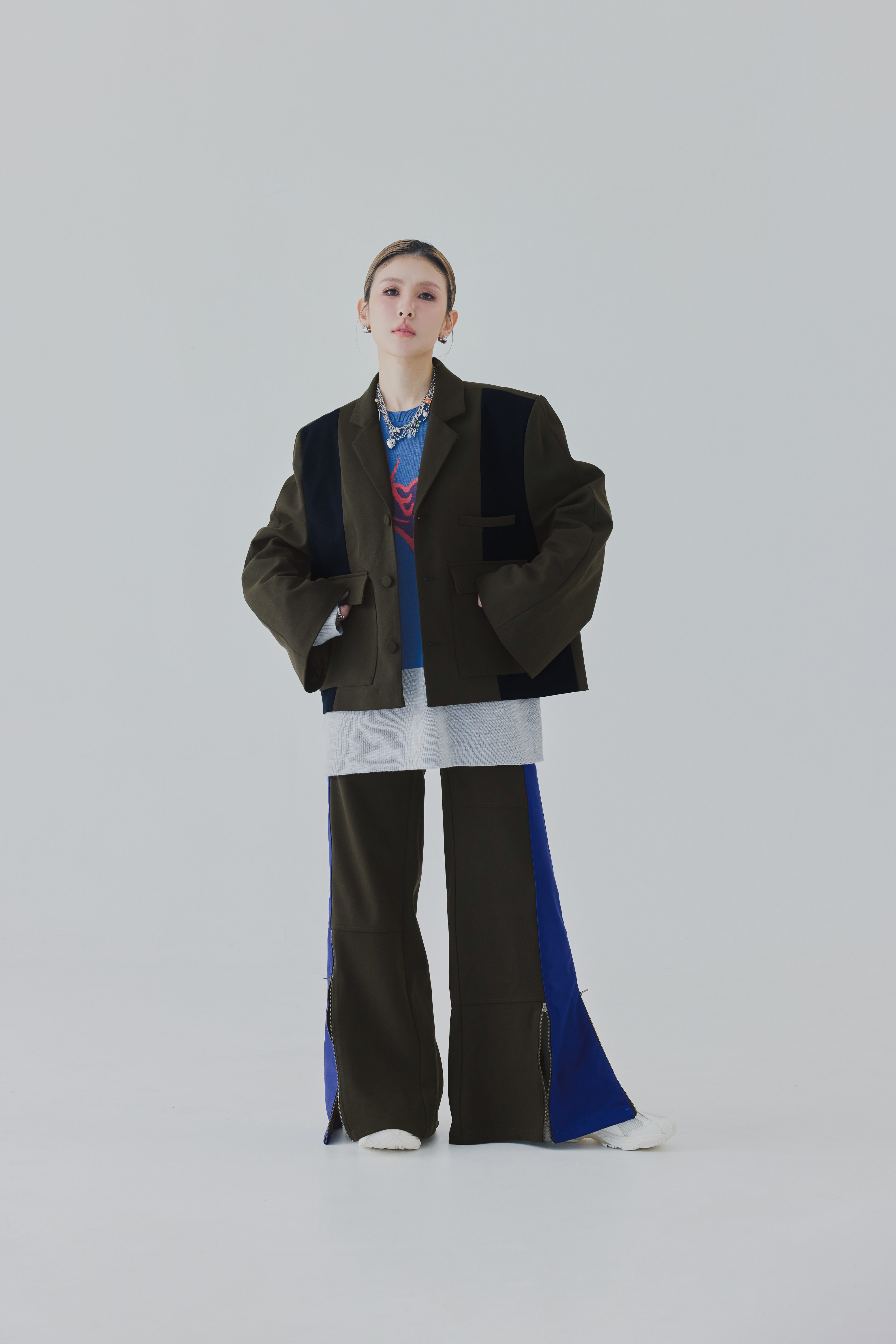 Dual Block Trousers | Olive