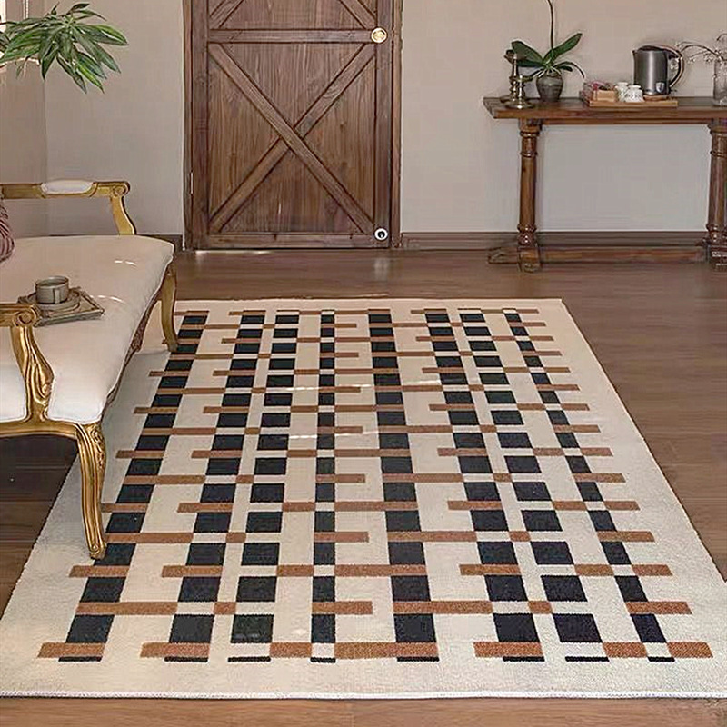 《6475》復古奶油高級客廳地毯((仿羊絨))